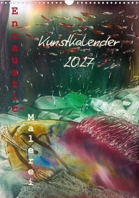 Kunstkalender Encaustic 2027 Cover Fischschwarmim Wasser