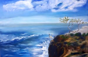 Ölmalerei Landschaft - Küstenromantik
